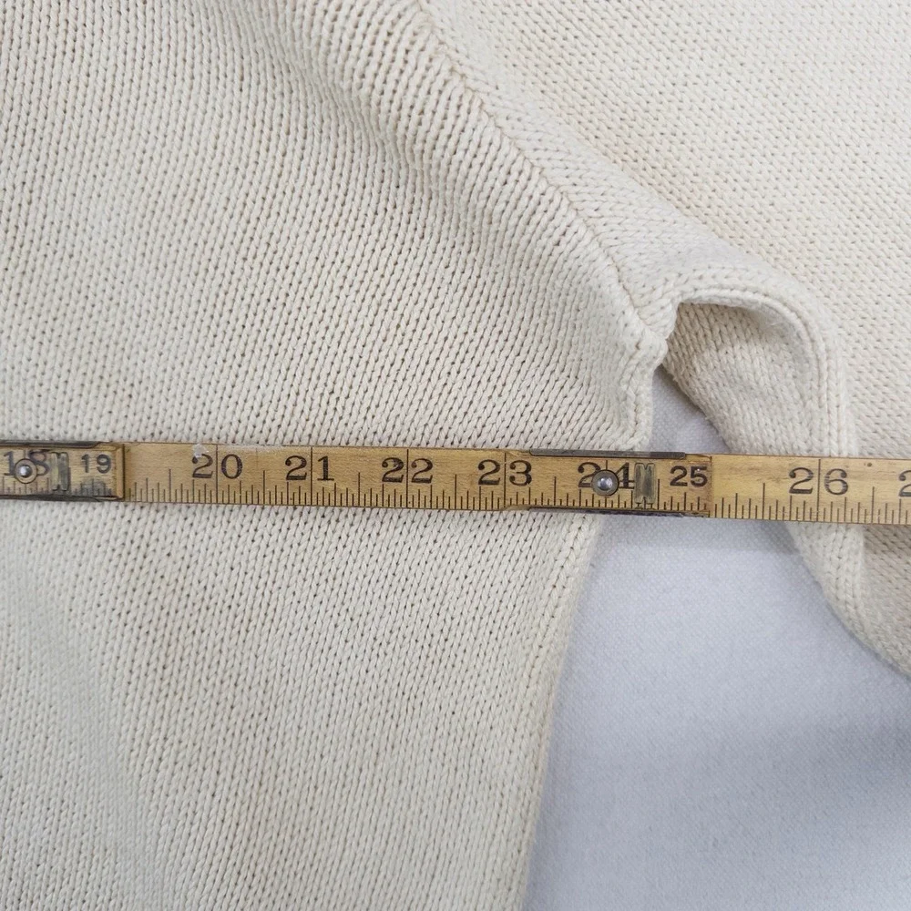90's Vtg Polo Ralph Lauren Knit Sweater Mens XL Cream Beige Pima Cotton Crewneck